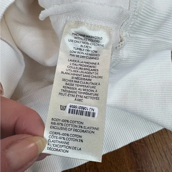 We The Free Free People Ivory Ivy Oversized V-Neck Sweater Vest Size Medium NWT - Picture 10 of 13